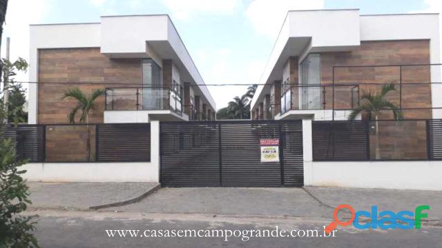 Campo grande   cabuçu   casa duplex nova 2 suítes   95m2   1 vaga   aceita carta/fgts