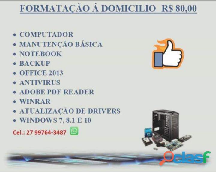 Formatação de Computador em Domicilio