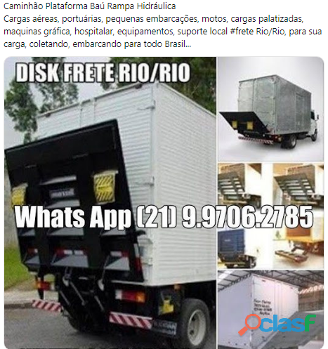 Frete caminhão platafirma com rampa hidraulica