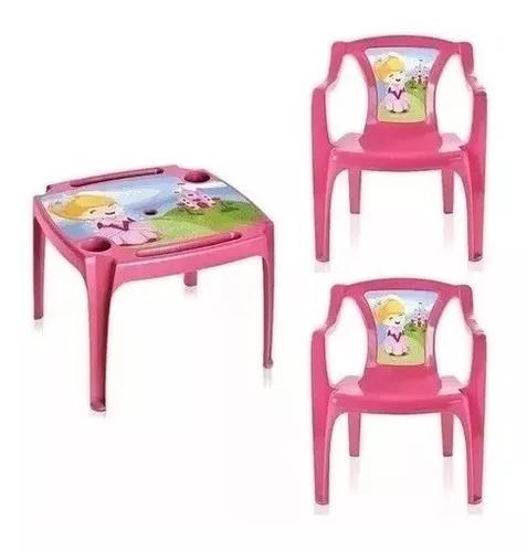 Mesa princesas mesinha infantil c/2 cadeiras menina + brinde