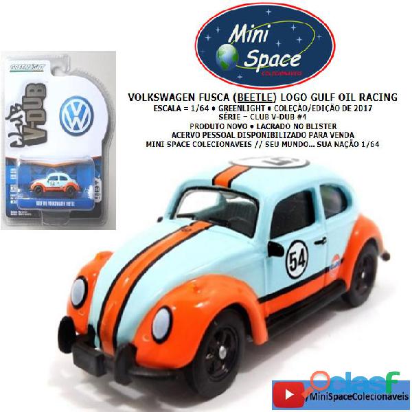 Greenlight volkswagen fusca clássico da gulf oil racing 1/64