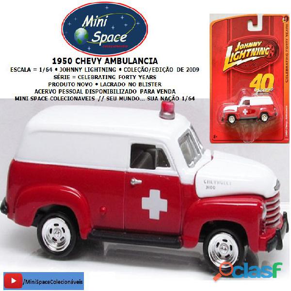 Johnny lightning 1950 chevy ambulância raro 1/64