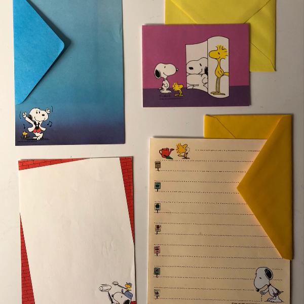 Kit de papeis de carta vintage do snoopy