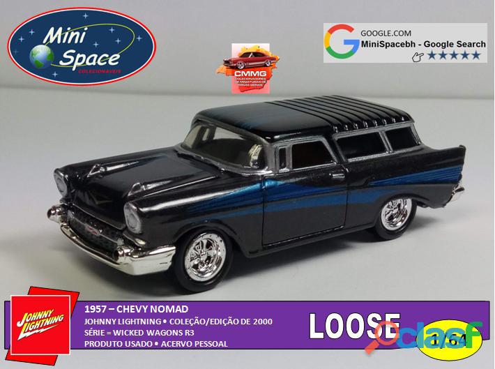 Johnny Lightning 1957 Chevy Nomad Preto 1/64   Loose