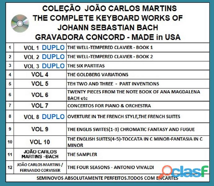 12 CDs do JOÃO CARLOS MARTINS BACH 3