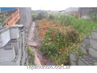 Terreno 5x25 aterrado, murado, perto da praia em mongagua