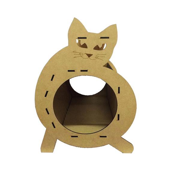 Cama túnel para gato mdf cru