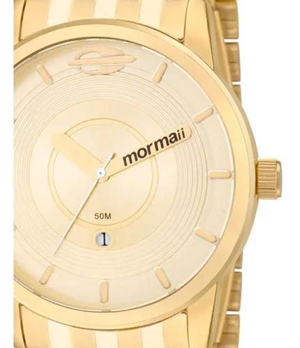 Relógio masculino mormaii maui dourado aço mo2115ac/4d