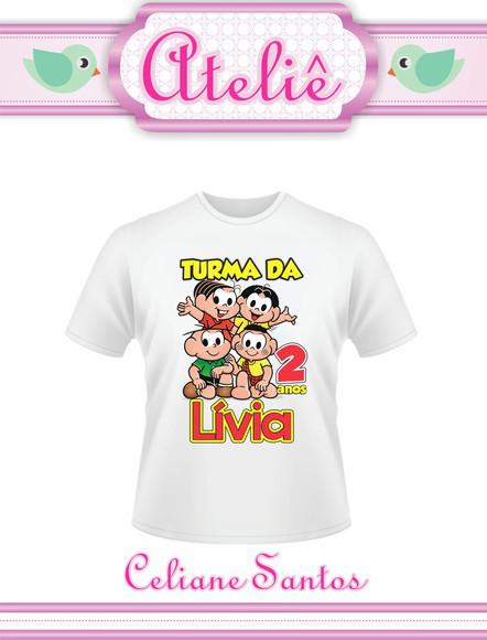 Camiseta infantil personalizada turma da mônica