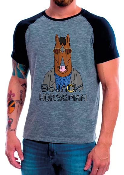 Camiseta raglan manga curta bojack horseman