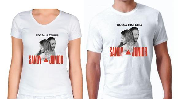 Camiseta sandy e júnior nossa história personalizada