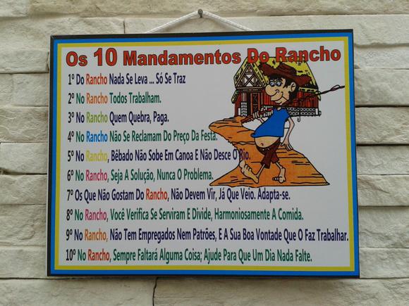 Placa decorativa 10 mandamentos rancho