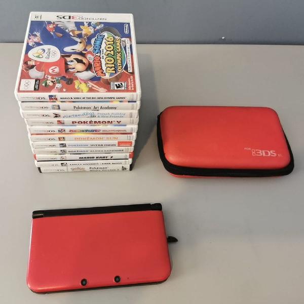 Nintendo 3ds Xl + 11 Jogos + Capa Protetora