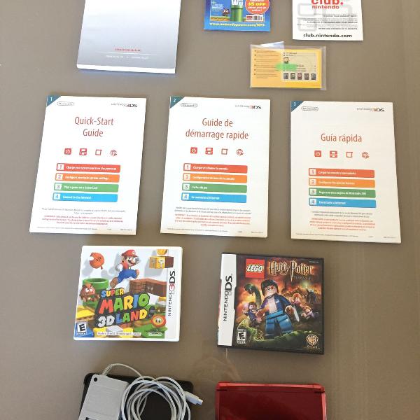 nintendo 3ds completíssimo + 2 jogos