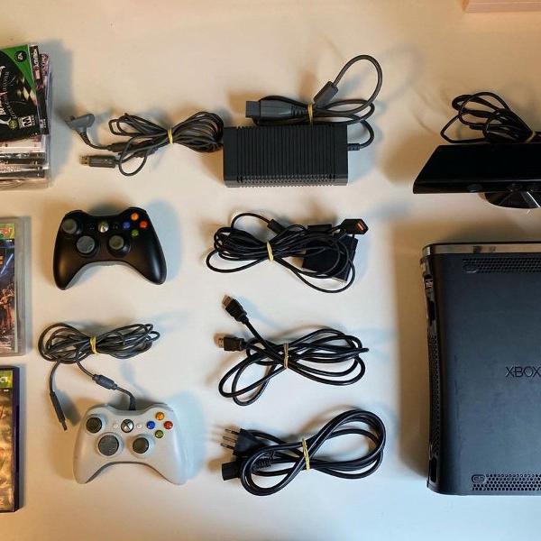 xbox 360 120gb desbloqueado + consoles + kinect + 24 jo