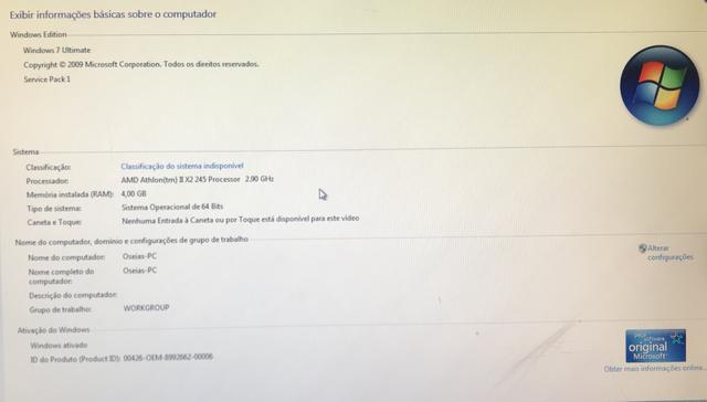 Computador amd athlon ii x2 245 2.90 ghz