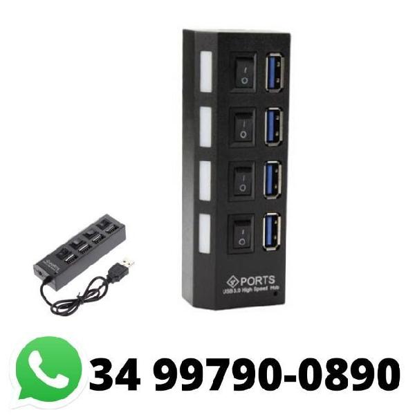 Hub usb 3.0 c/ 4 portas chave liga e desliga suporta 1tb