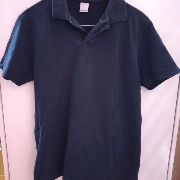 Camisa polo masculina azul