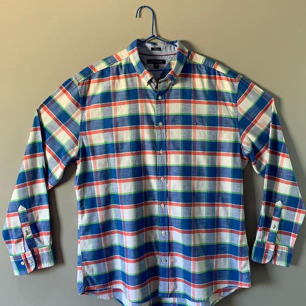 camisa xadrez manga longa tommy xxl / xxg