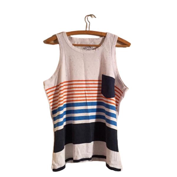 Camiseta Regata Cavada Long Estampada Costas Blusa Feminina