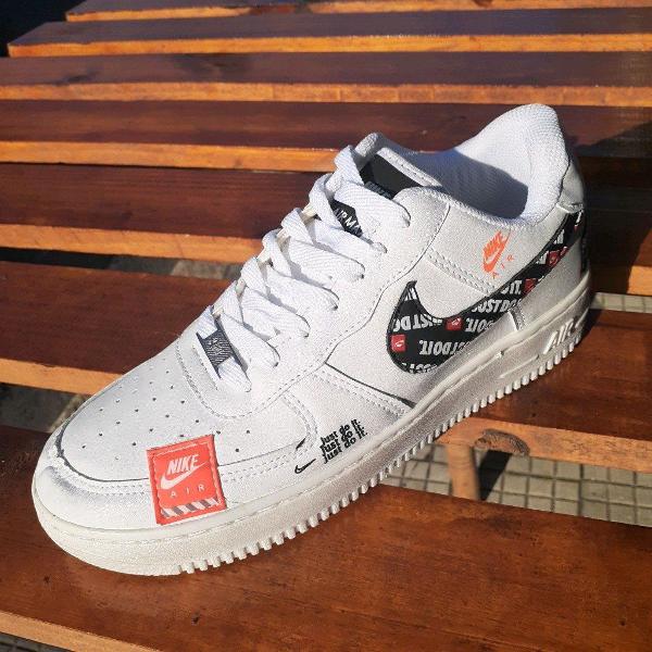 nike air force just do it branco branco laranja