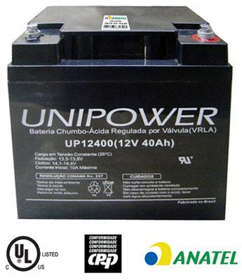 Bateria chumbo-acido unipower up12400 12v, 40ah m6