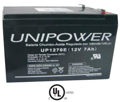 Bateria chumbo-acido unipower up1270e, 12v, 7ah, f187