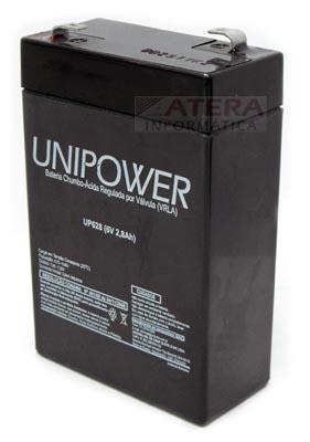 Bateria chumbo-acido unipower up628 6v, 2,8ah f187