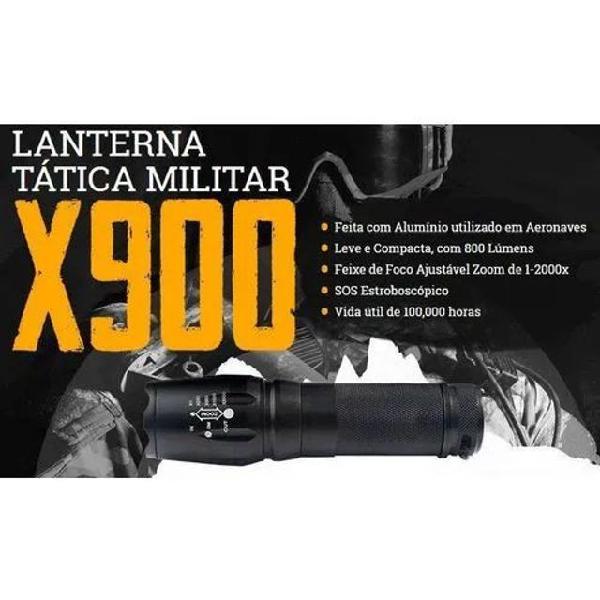 Lanterna tática x900 128000w led t6 - super forte 3000000