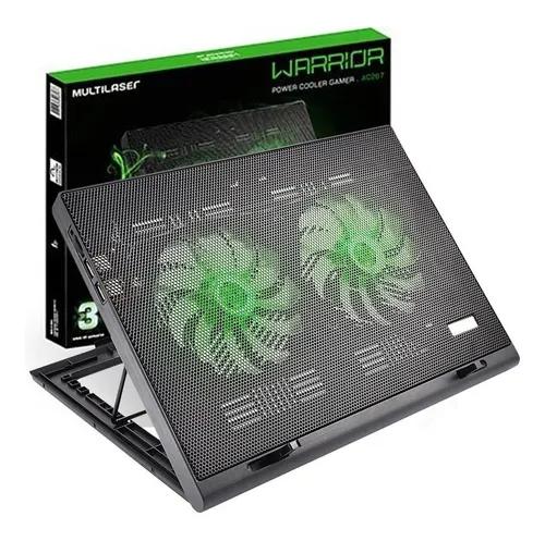 Base Suporte Notebook Mesa Cooler Gamer Led Ajustavel Preto