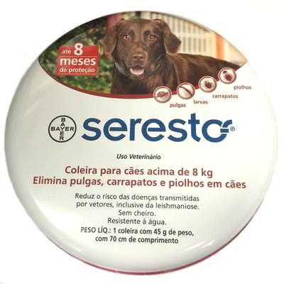 Coleira antipulgas e carrapatos bayer seresto para cães