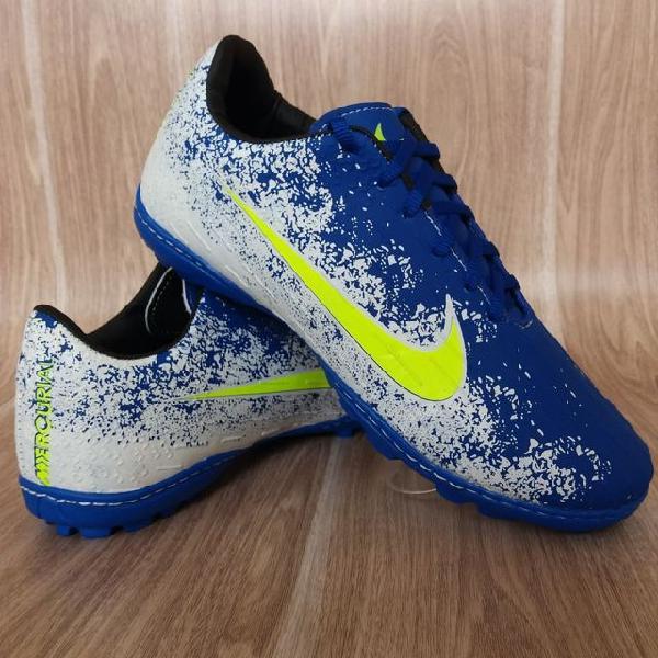 Chuteira nike society blue lemon