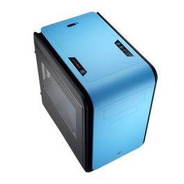 Gabinete aerocool dead silence cube blue window microatx