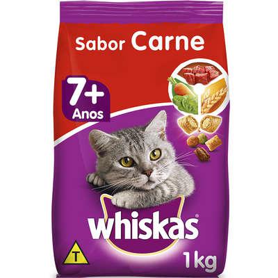 Ração Whiskas Carne 7+ Anos Gatos Adultos