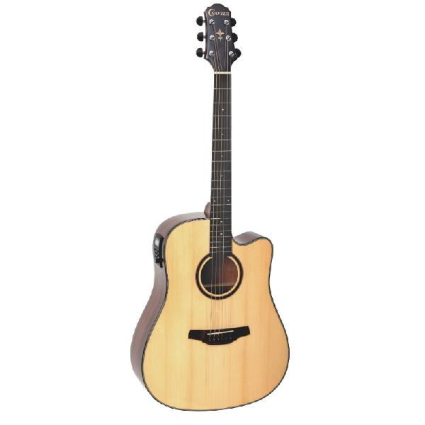 Violão elétrico folk cutway crafter hd-500ce/n natural com