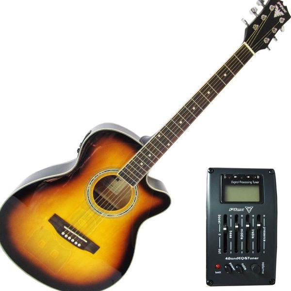 Violão elétrico phx px-188 eq sb western afinador phoenix