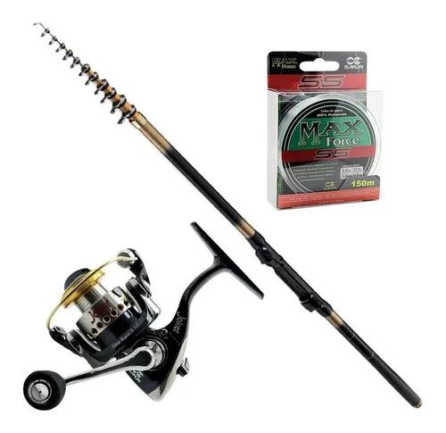 Kit Ultralight Molinete Joker Black 800 Vara Joker Linha