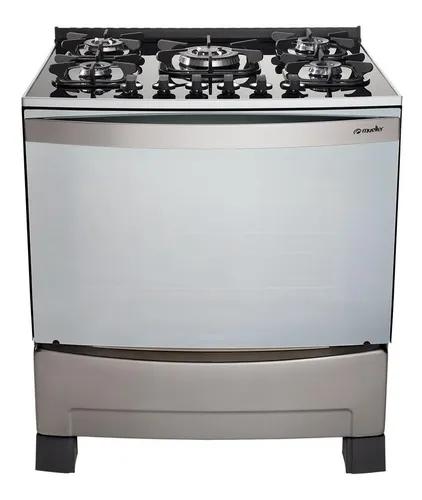 Fogão Mueller 5 Bocas Decorato Vetro Inox Com Mesa De Vidro