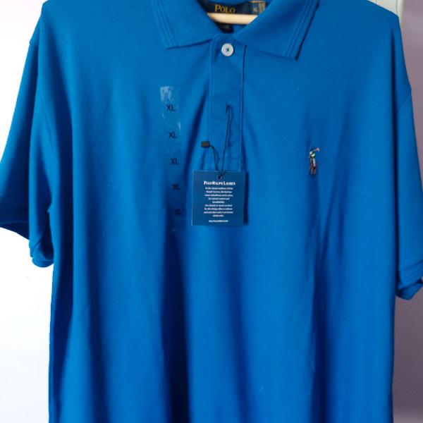 Camiseta polo marca ralph lauren tamanho g cor azul