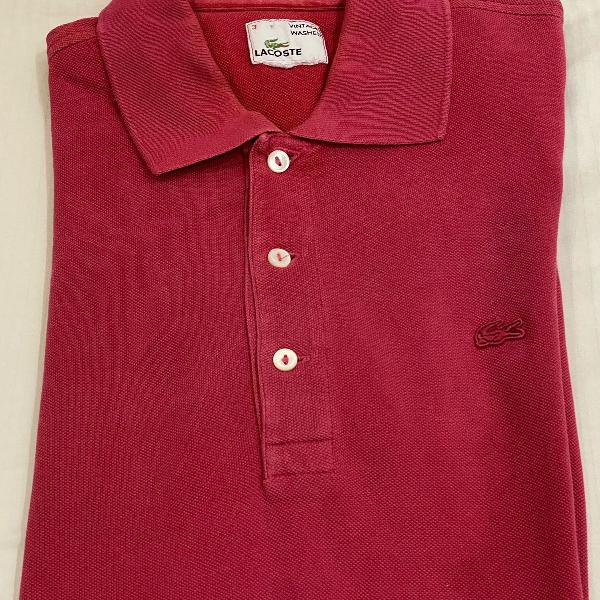 polo lacoste vermelha vintage original tamanho m