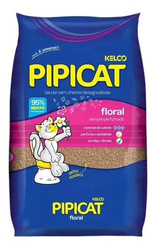 Areia Sanitária Pipicat Floral Kelco Para Gatos Saco 12 Kg