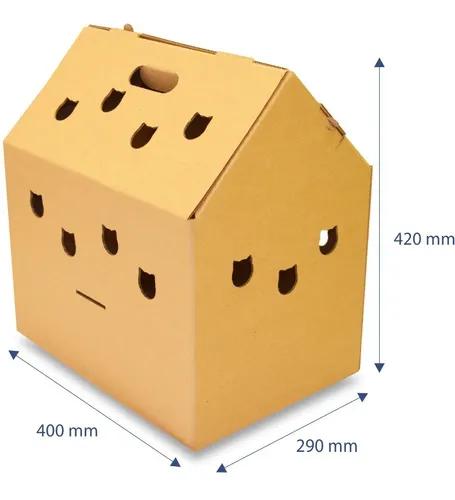 Casinha de papelão para gatos e transporte