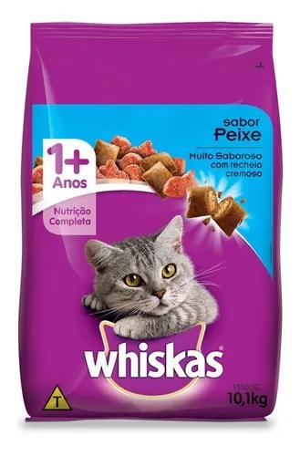 Ração whiskas para gatos adultos peixe 10,1kg