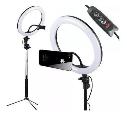 Iluminador ring light led anel de luz fotografia suporte cel