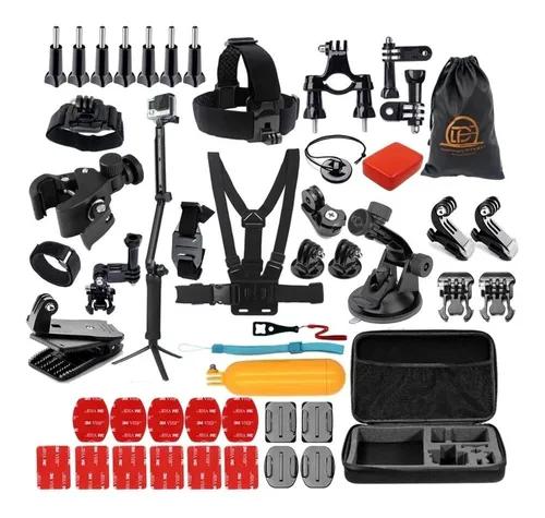 Kit Película 3 Way Boia Suporte Capacete Gopro Hero 8 Black