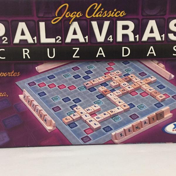 Jogo tabuleiro educativo palavras cruzadas 120 peças em