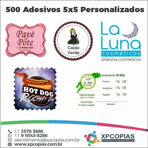 500 adesivos personalizados 4x4 r$ 50,00 - resistente à