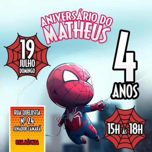 Convite Homem Aranha Digital Virtual Whatsapp