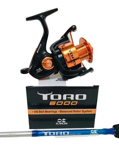 Kit vara toro 1,83mt e molinete maruri toro 6000 pesca