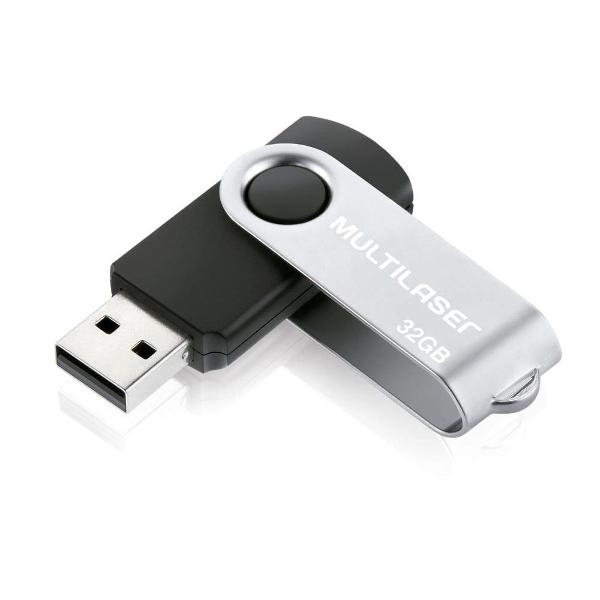 Pen drive 32gb usb 2.0 twist preto multilaser